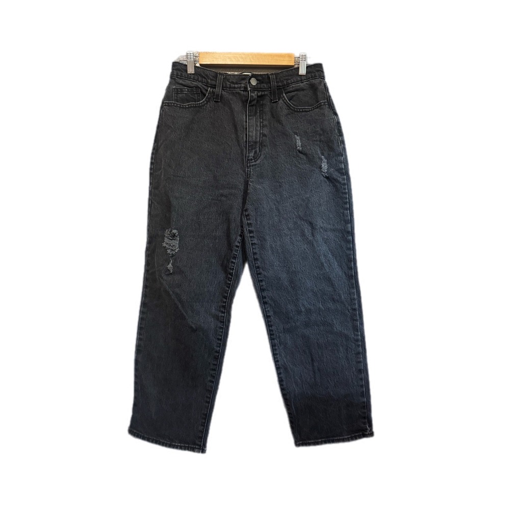 Universal Thread Vintage Straight Jeans Womens 8/29R Black Excellent Distressed